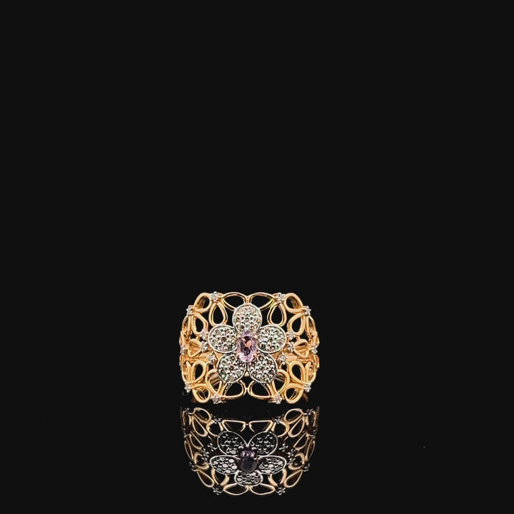 Exquisite Diamond Accented Blossom Band