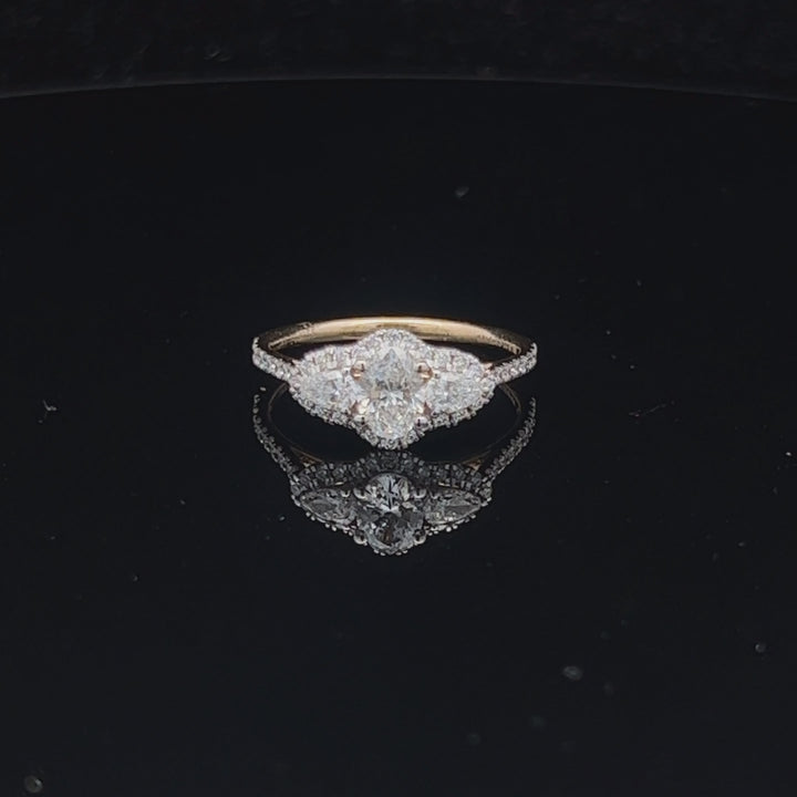 0.5ct Oval Cut Diamond Ring in 14KT