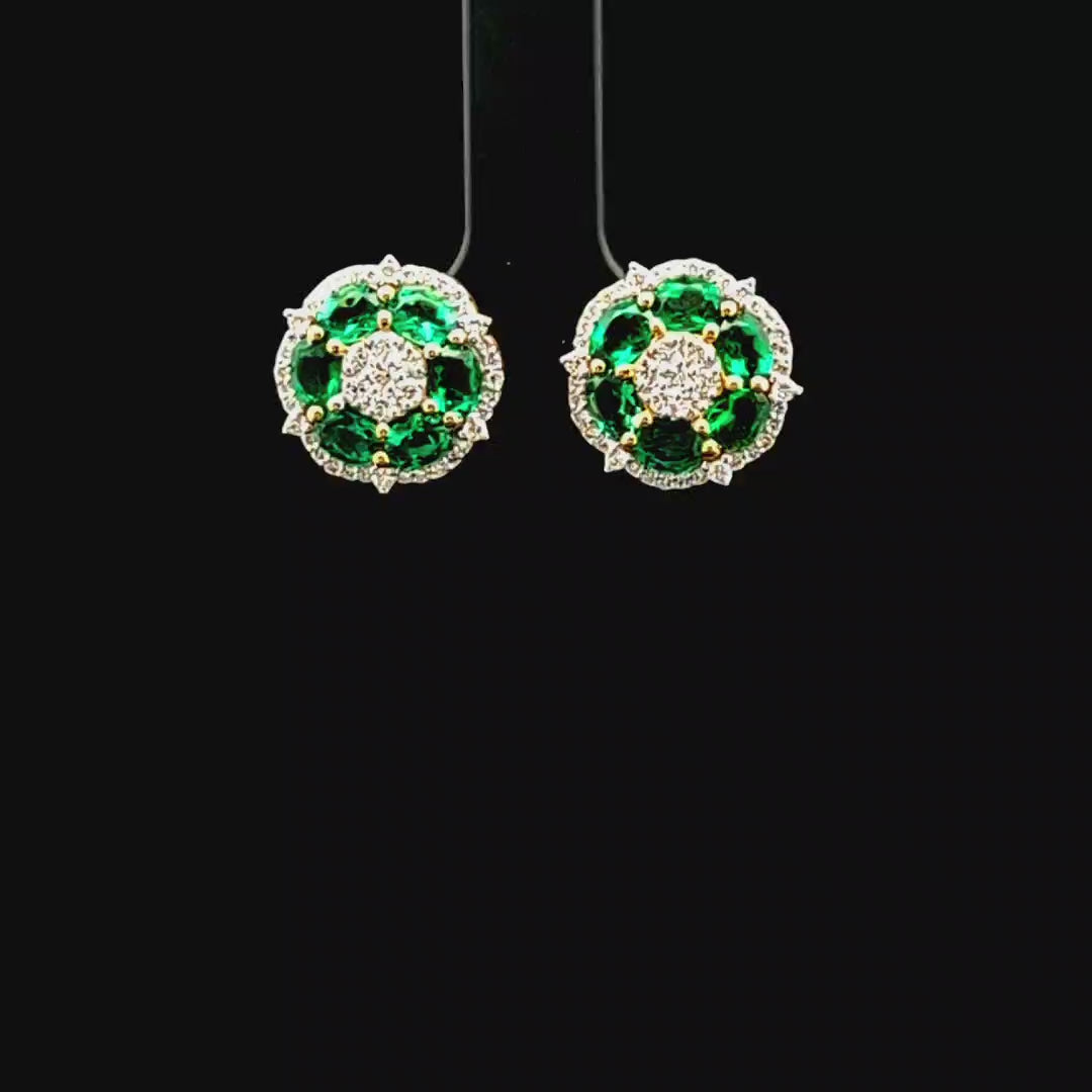 Jade Emerald Stud Earrings