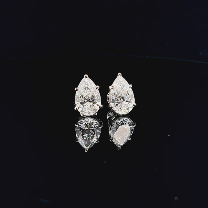 8.0ctw Pear Solitaire Studs