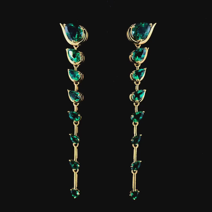 Elegant Green Gem Earrings