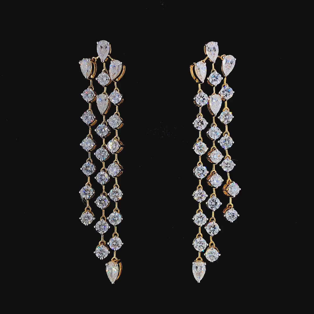 Elegant Diamond Starry Drop Earrings