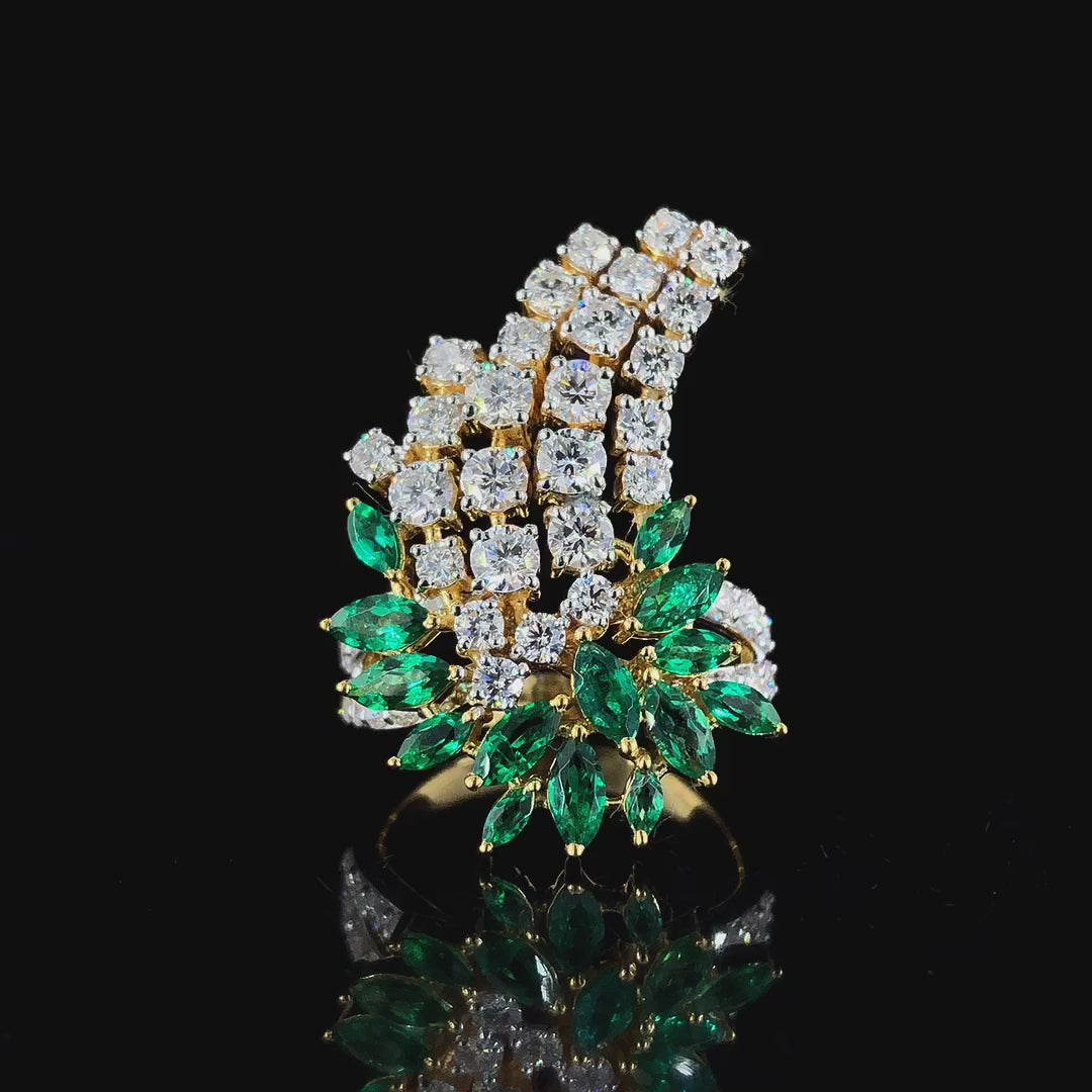 Emerald & Diamond Cocktail Ring