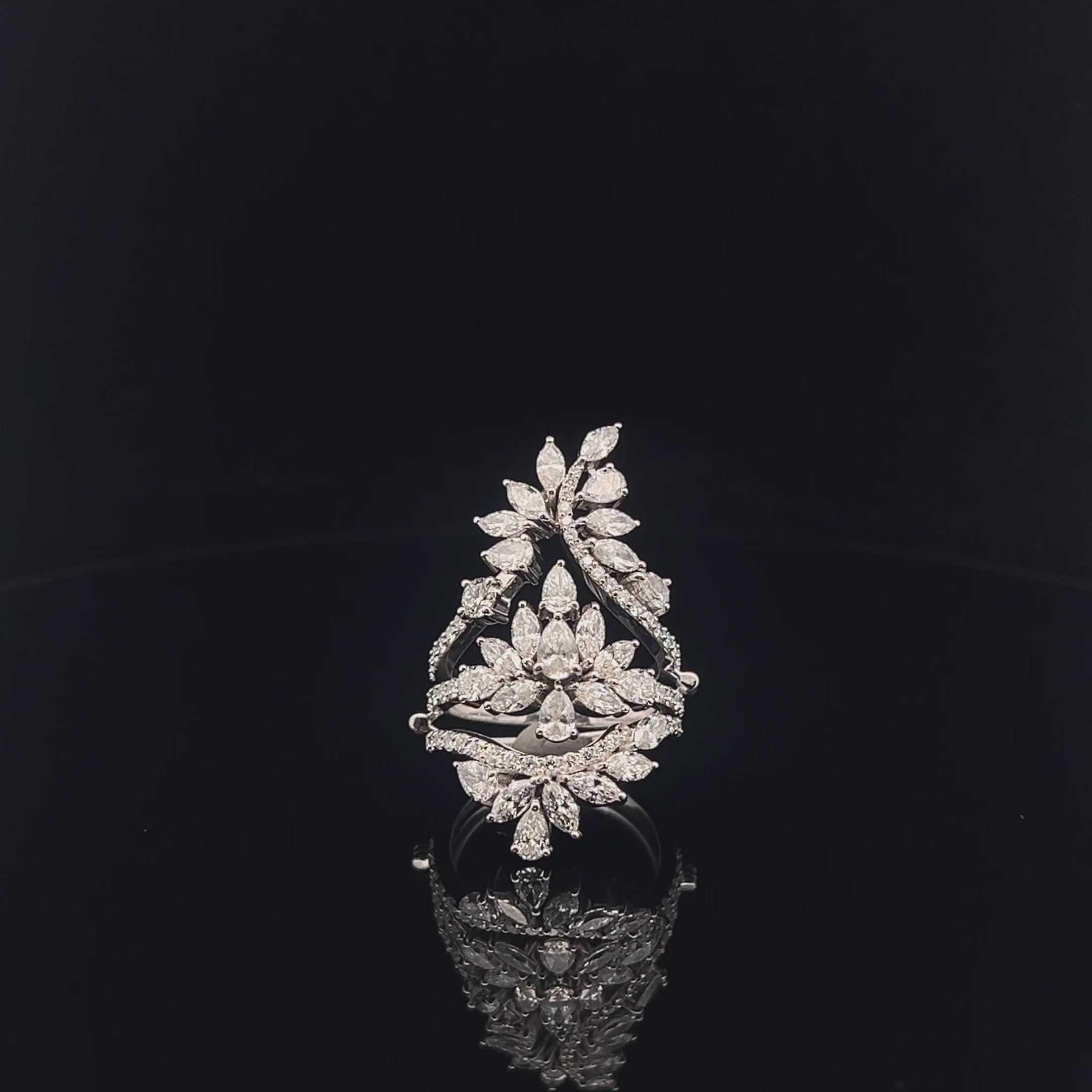 Modern Flower Cluster Ring