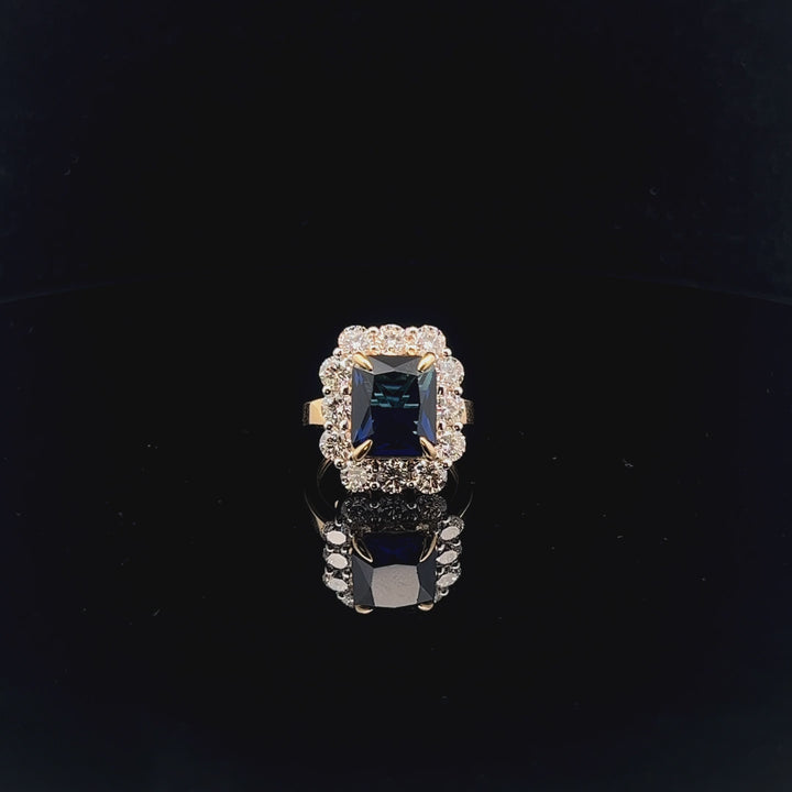 Exquisite Coloured Stoned Diamond Ring