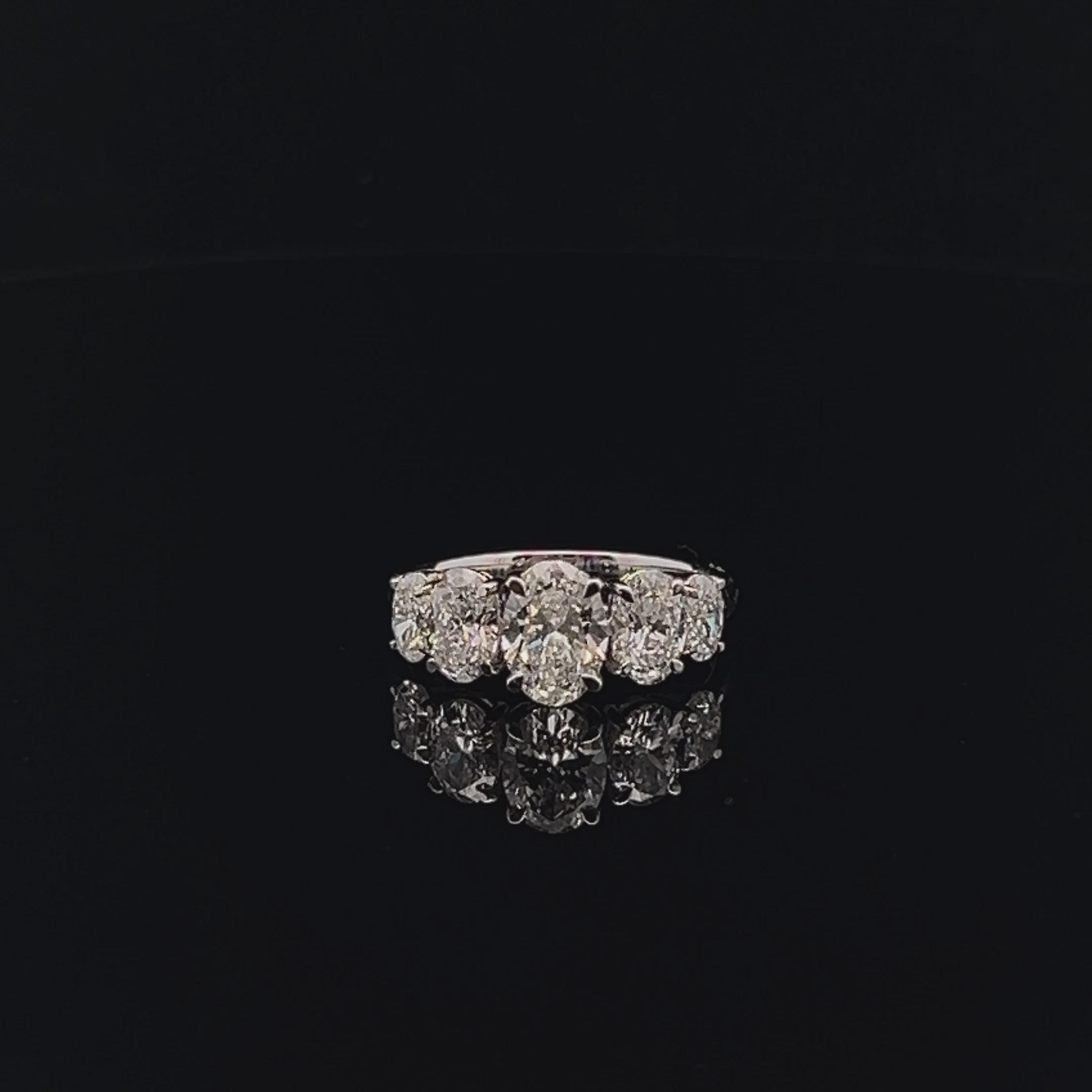 1.0ct Oval Cut 5 Stone Diamond Ring