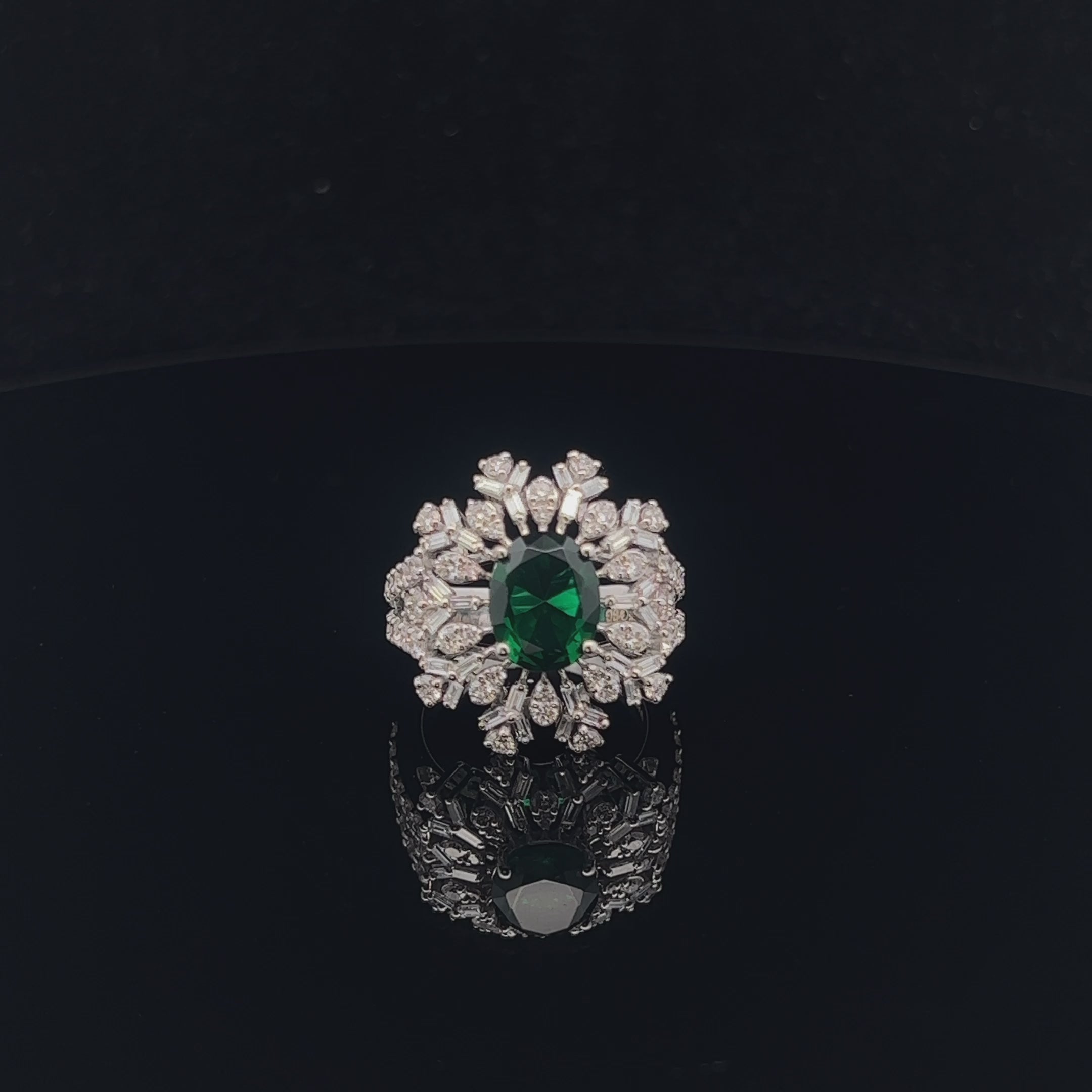Frost Bloom Cocktail Ring
