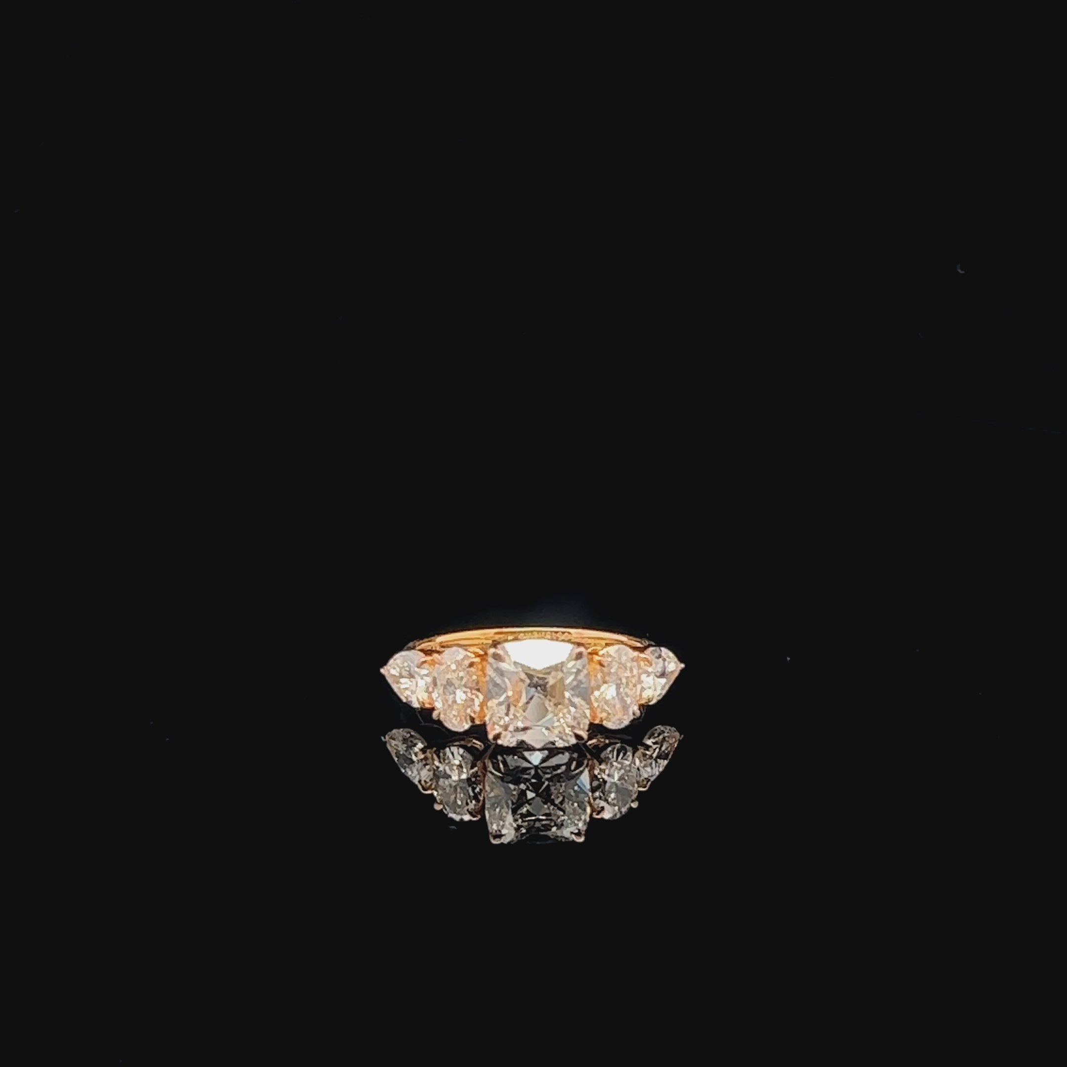 2.0ct Cushion Cut Accent Stone Ring