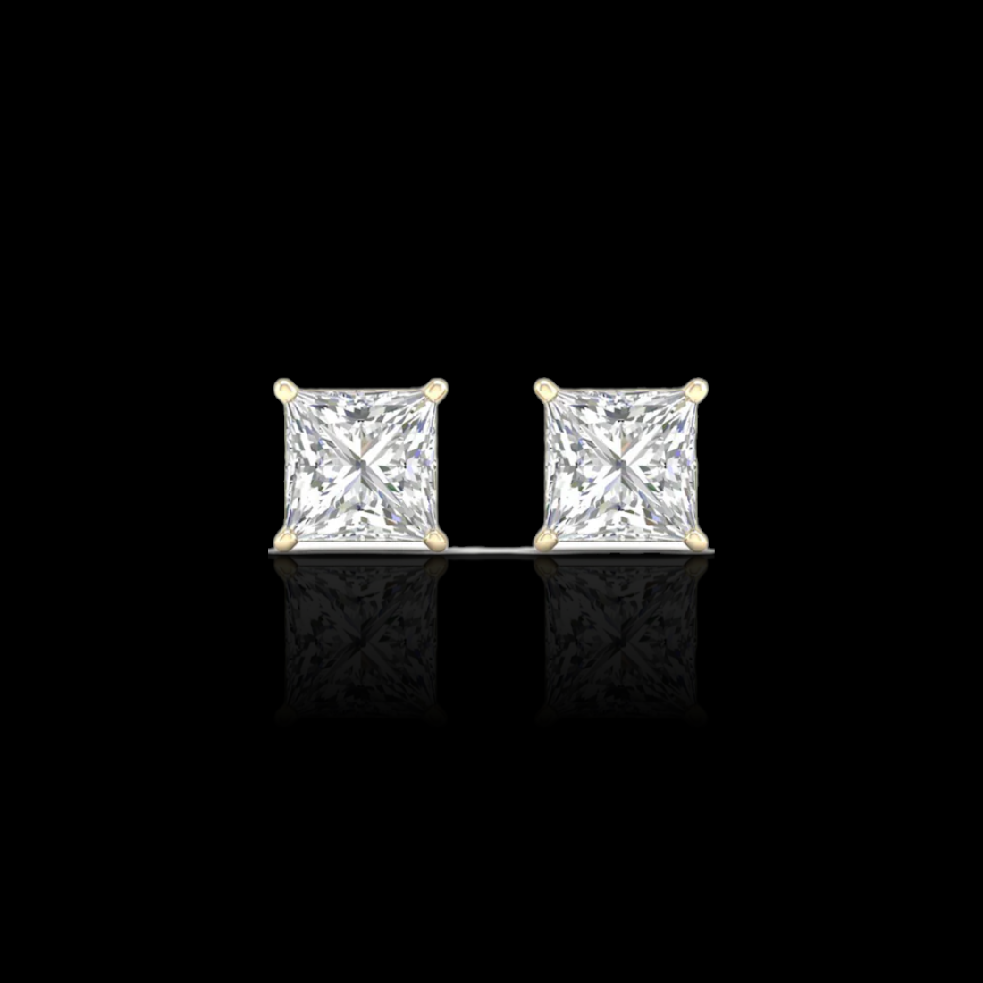 2.0 Ctw Princess Solitaire Studs