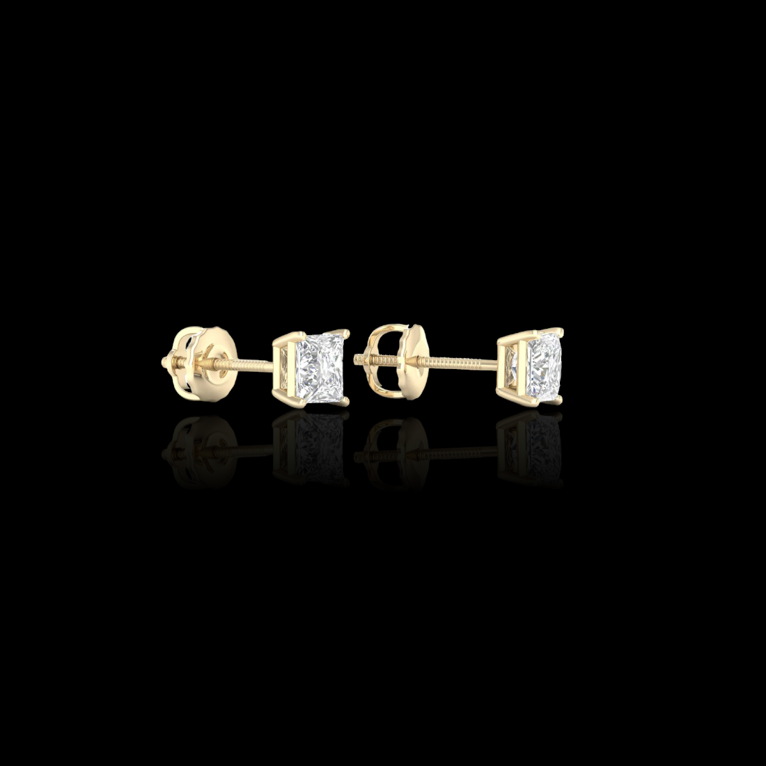 2.0 Ctw Princess Solitaire Studs