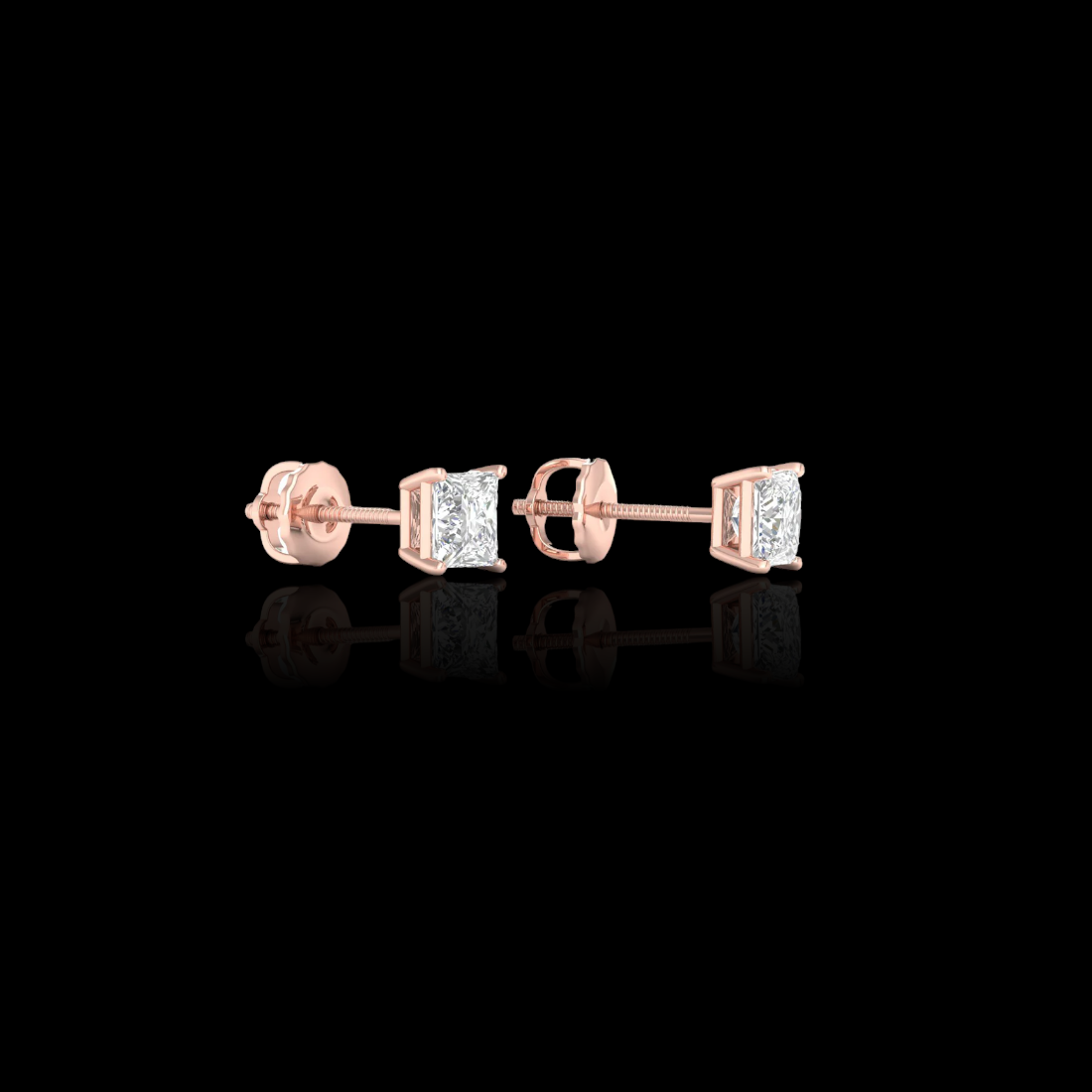 2.0 Ctw Princess Solitaire Studs