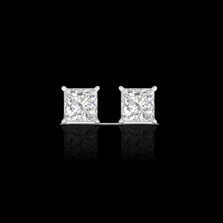 1.0 Ctw Princess Solitaire Studs