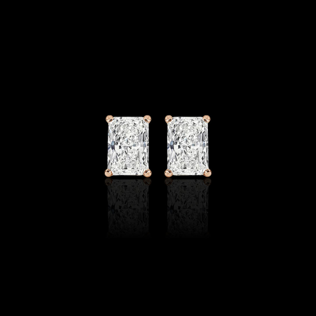 2.0 Ctw Radiant Solitaire Studs