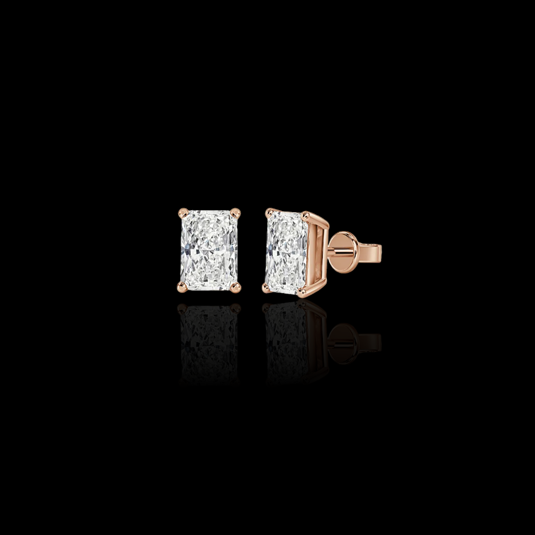 2.0 Ctw Radiant Solitaire Studs