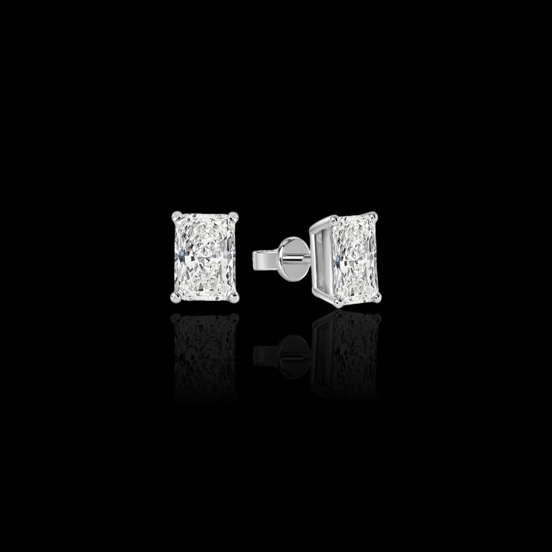 2.0 Ctw Radiant Solitaire Studs