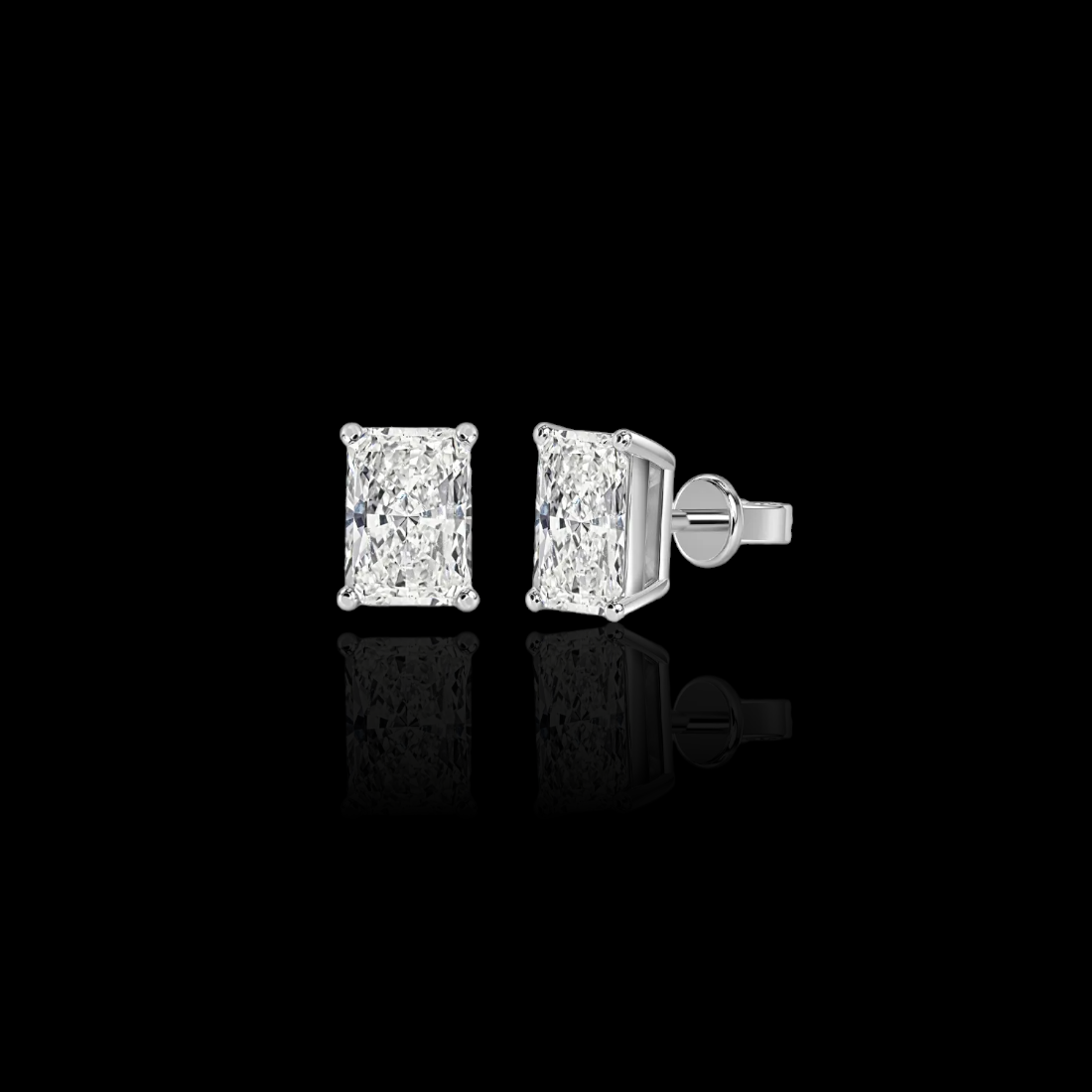 2.0 Ctw Radiant Solitaire Studs